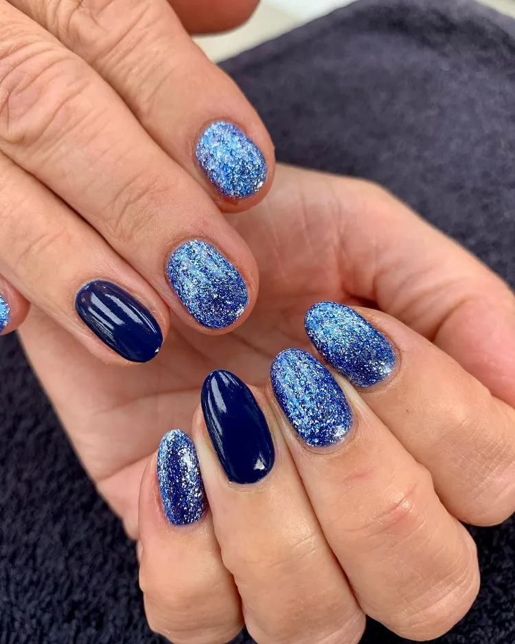 sparkly blue nails designs woodlandshairandbeauty