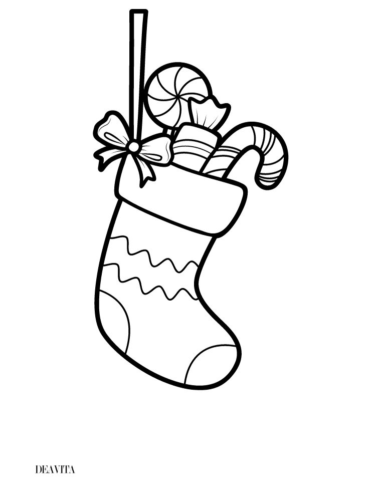 stocking filled with candy window art template xmas 2023