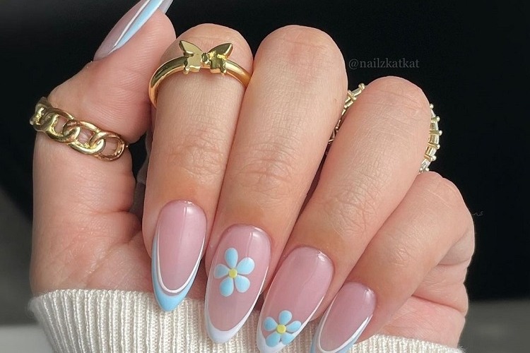 20 lovely light blue french tip nails to try in january 2024