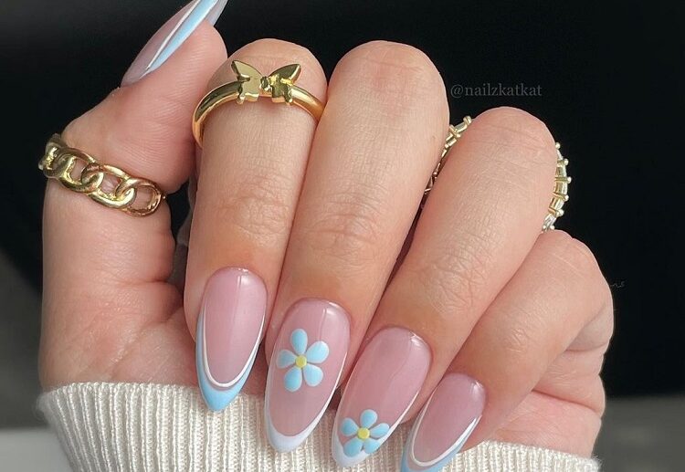 20 lovely light blue french tip nails to try in january 2024