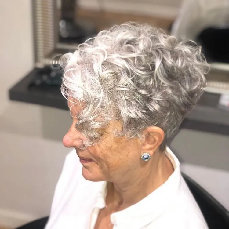 curly pixie cut for women over 70