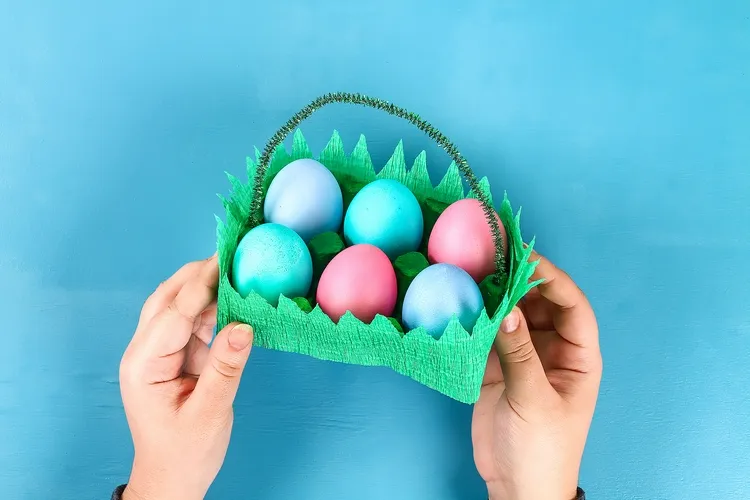 diy egg carton easter basket craft for kids