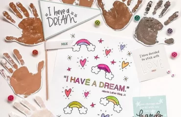 hand print “i have a dream” board craft