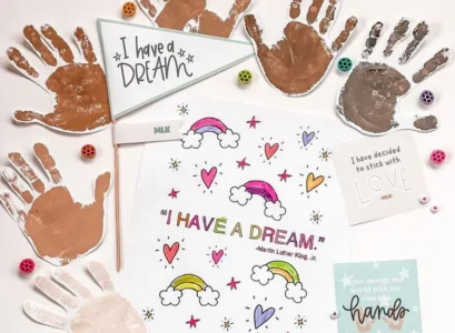 hand print “i have a dream” board craft