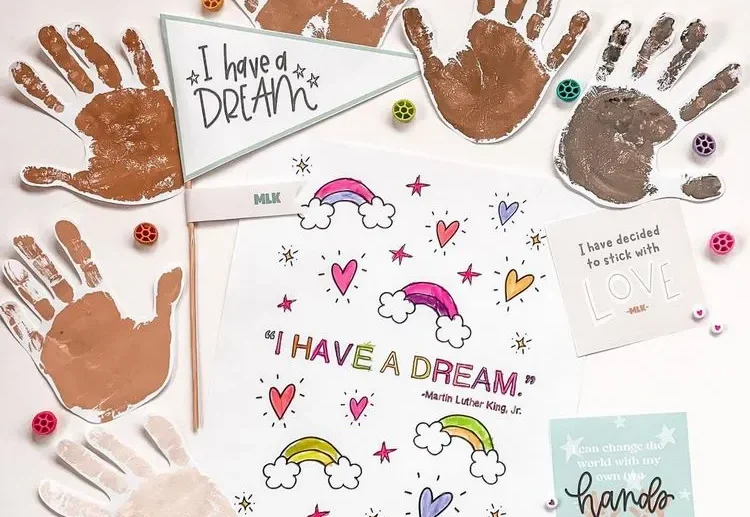 hand print “i have a dream” board craft