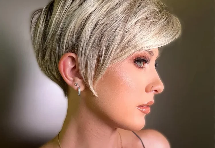 pixie bob with side parting