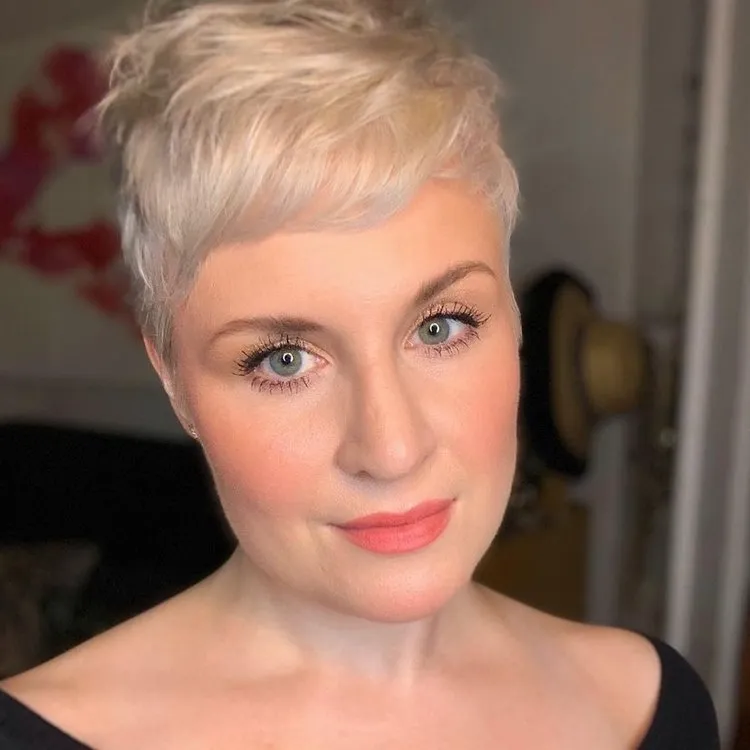 pixie with short bangs for women over 50