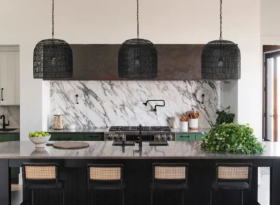 slab stone backsplash kitchen trends 2024