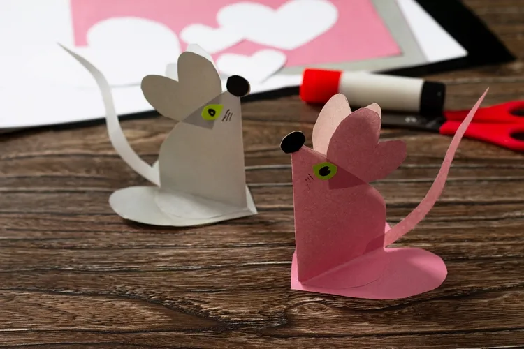 valentines day paper crafts for kids diy cute mouse