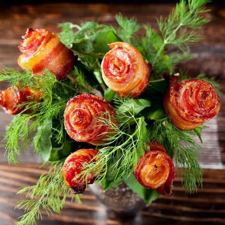 valentines day gift for men diy bacon roses bouquet