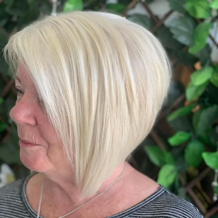 why is a stacked bob haircut for women over 60 a good choice