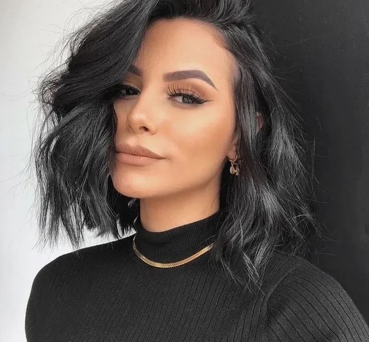 bangs hairstyles for diamond face that soften the features