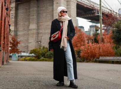 black maxi wool coat trend winter 2024