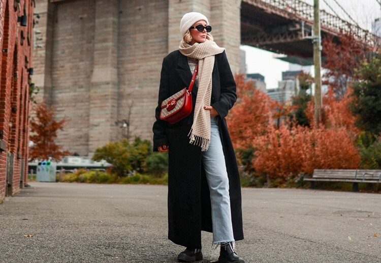 black maxi wool coat trend winter 2024