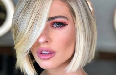 blunt bob with side bangs haircuts ideas 2024
