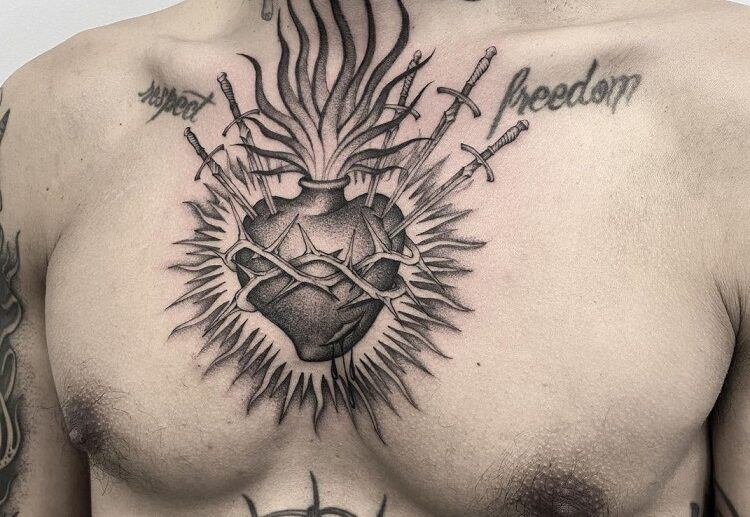 cool popular mens chest tattoos ideas 2024