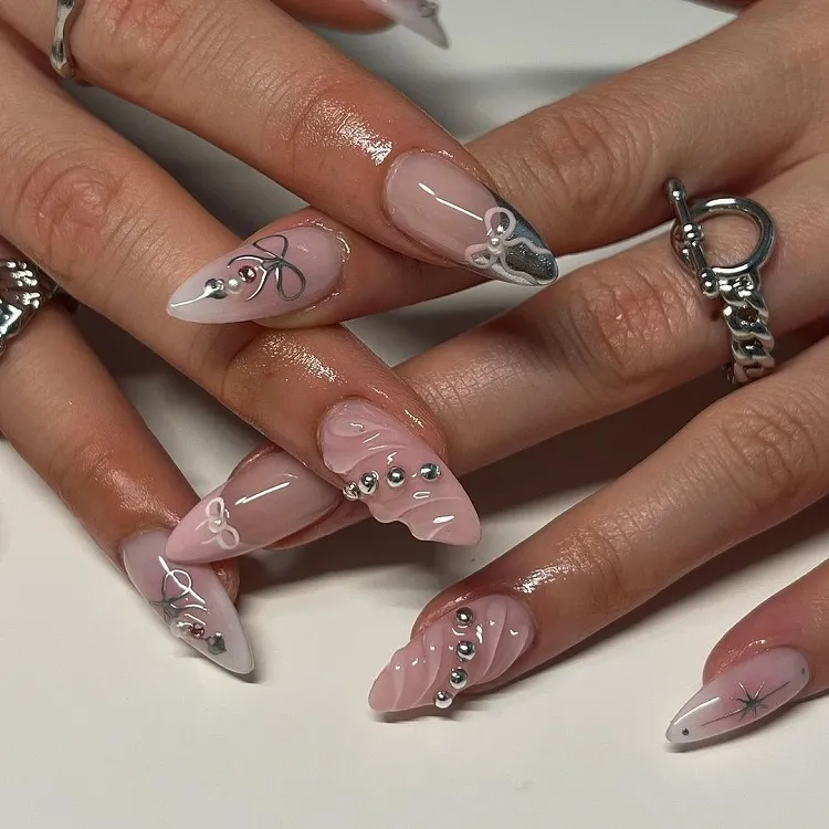 coquette style nails