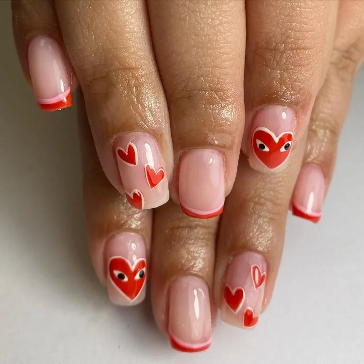 cute short valentines day nails