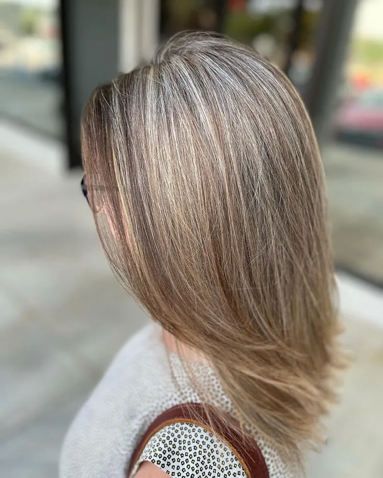 dark brown lowlights sliced highlights for brown hair going gray