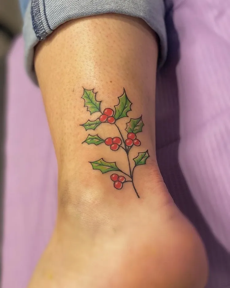 december holly flower birth month tattoo