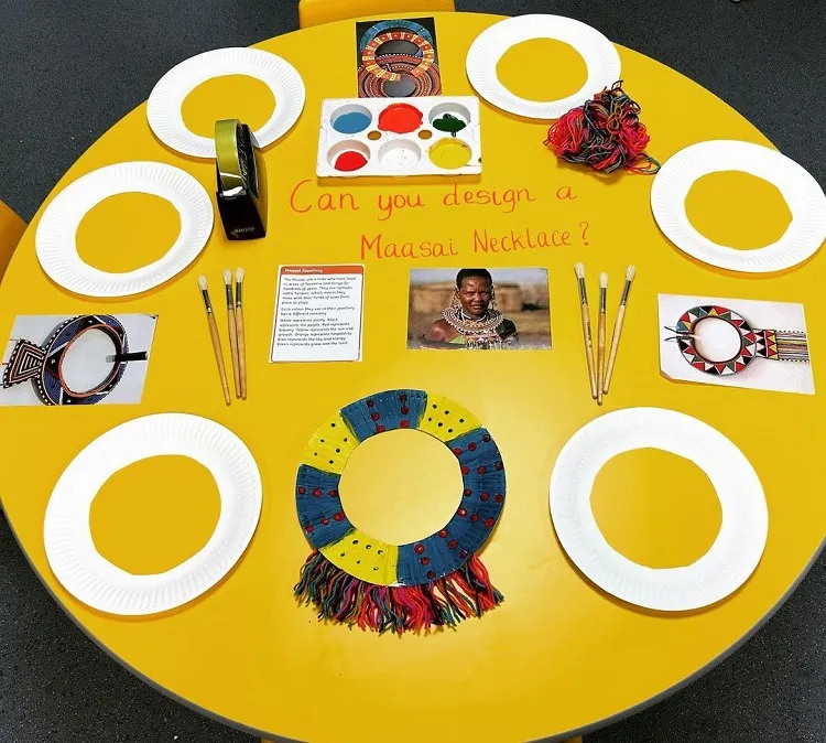 design a maasai necklace table craft