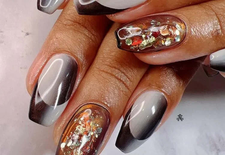 double ombre french nails