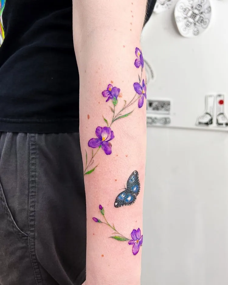 february birth month flower tattoo idea