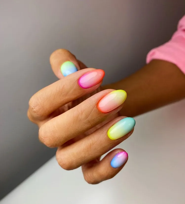 funky rainbow nails 2024