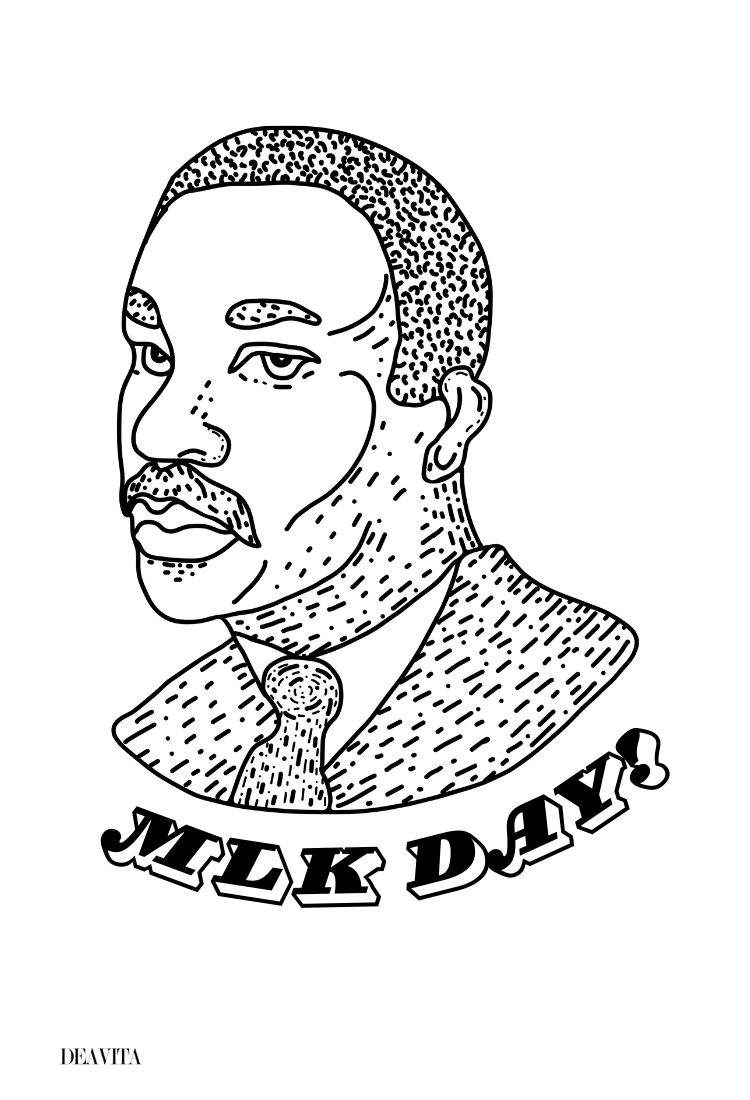 happy martin luther king jr day coloring page