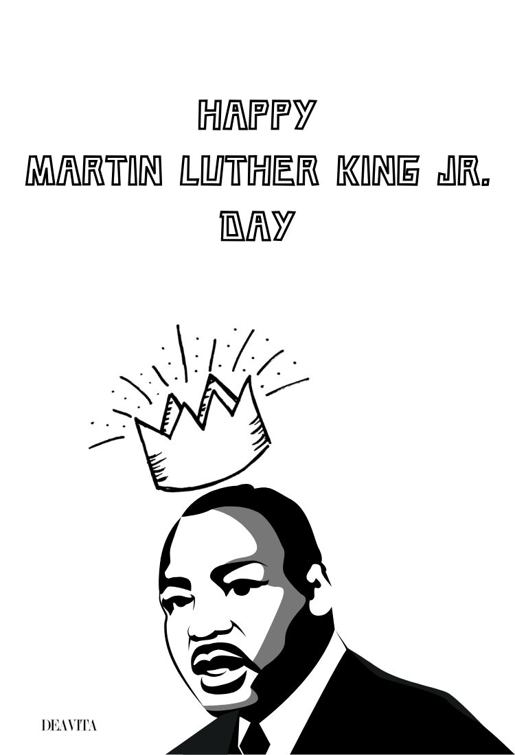 happy martin luther king jr. day portrait coloring page
