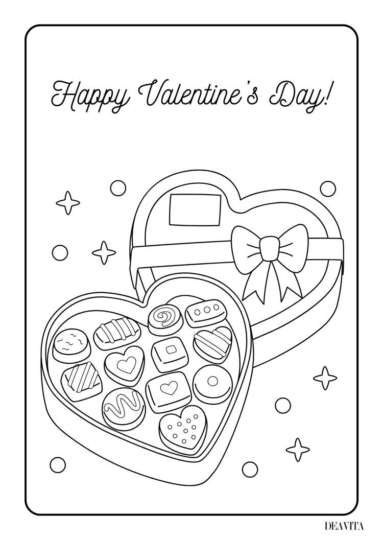 happy valentine's day free download pdf coloring card kids
