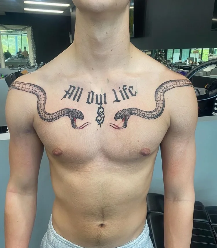 hot chest tattoo ideas guys 2024 snakes