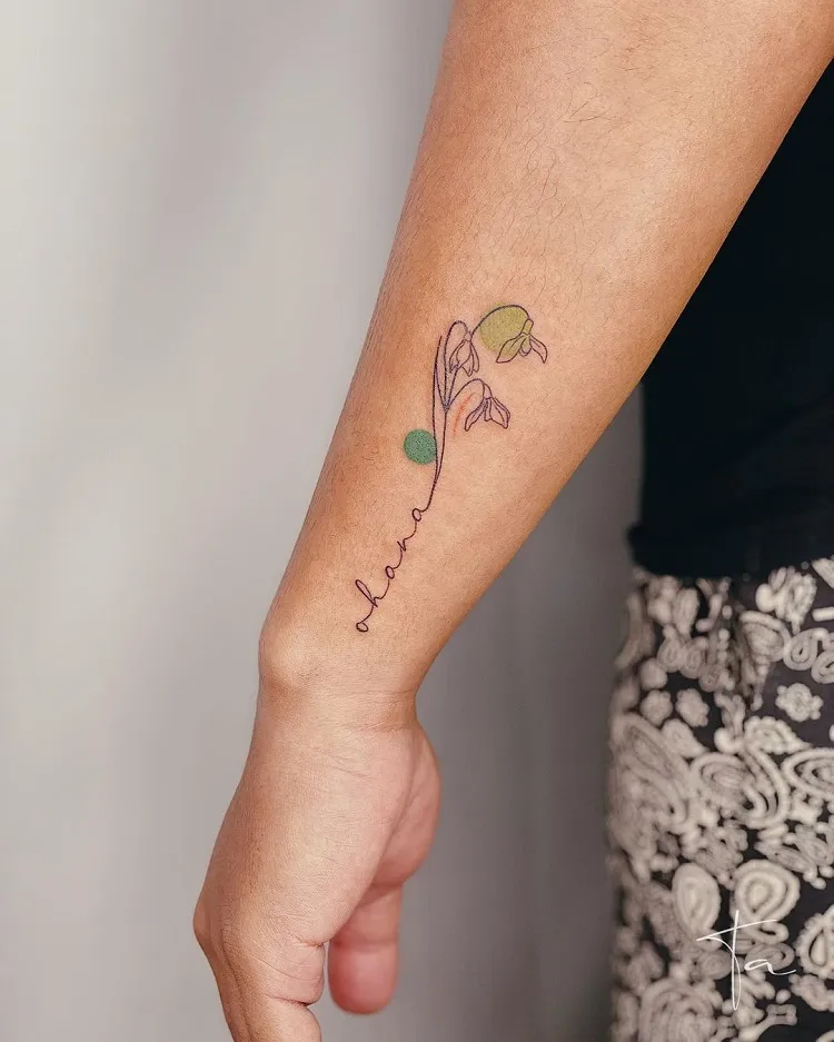 january birth flower tattoo