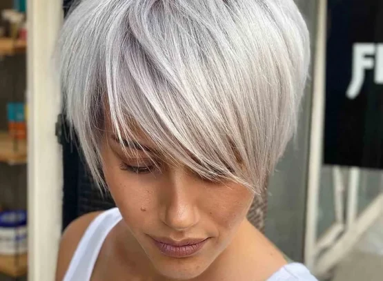 long pixie cut for a heart shaped face