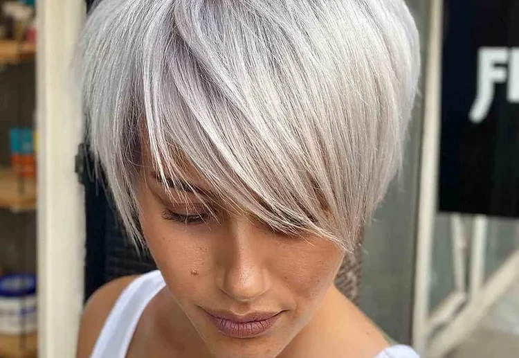 long pixie cut for a heart shaped face