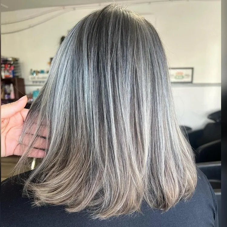 lowlights for brown hair going gray with highlights