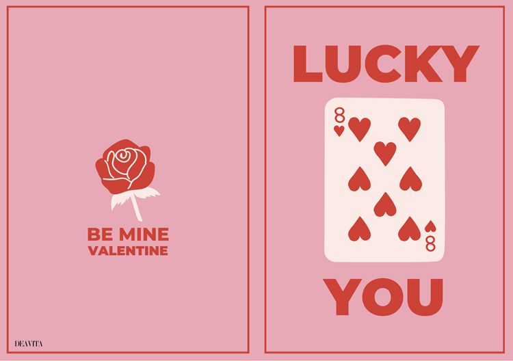lucky you be mine valentine's day free printable card