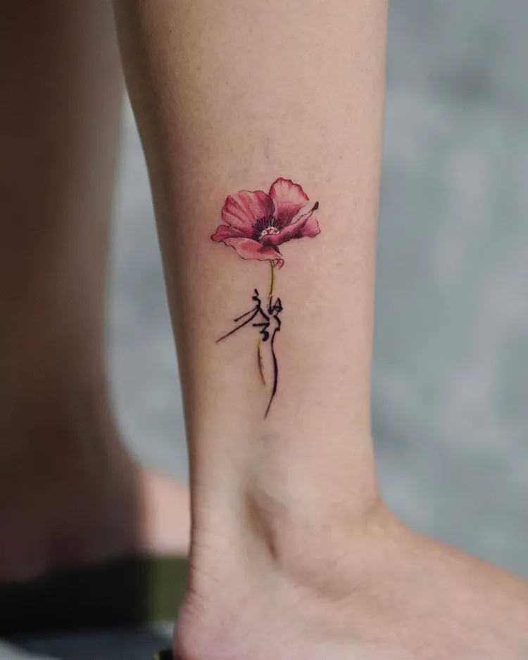 poppy tattoo for august