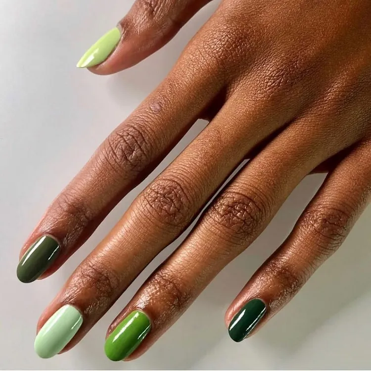 shades of green nails