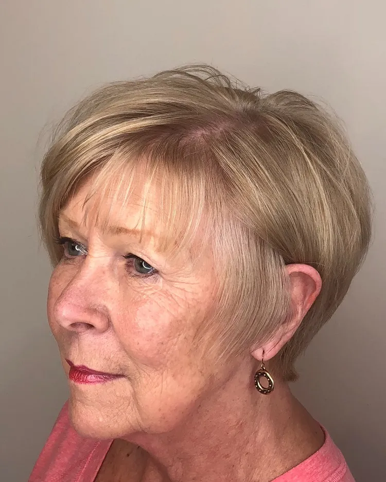 short layered hairstyles for women over 70