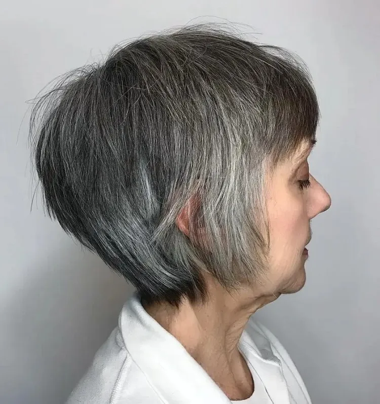 silver pixie bob for a woman over 70