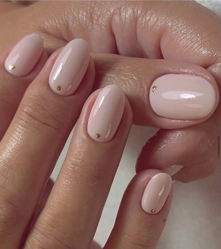 simple bubble bath nail polish manicure with minimalist dot design 2024