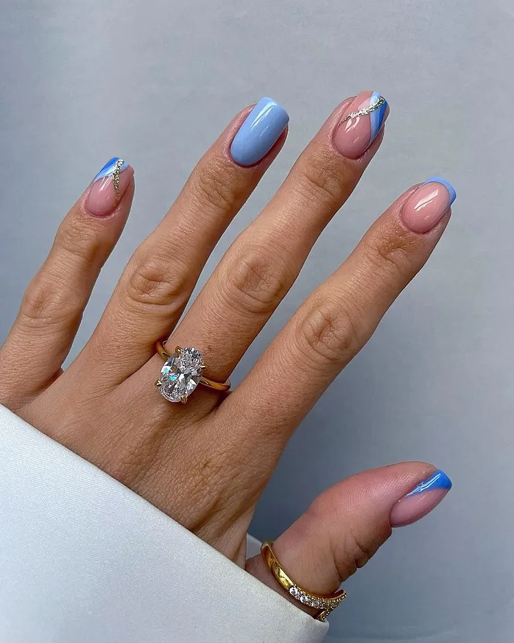 sophisticated blue february nails 2024
