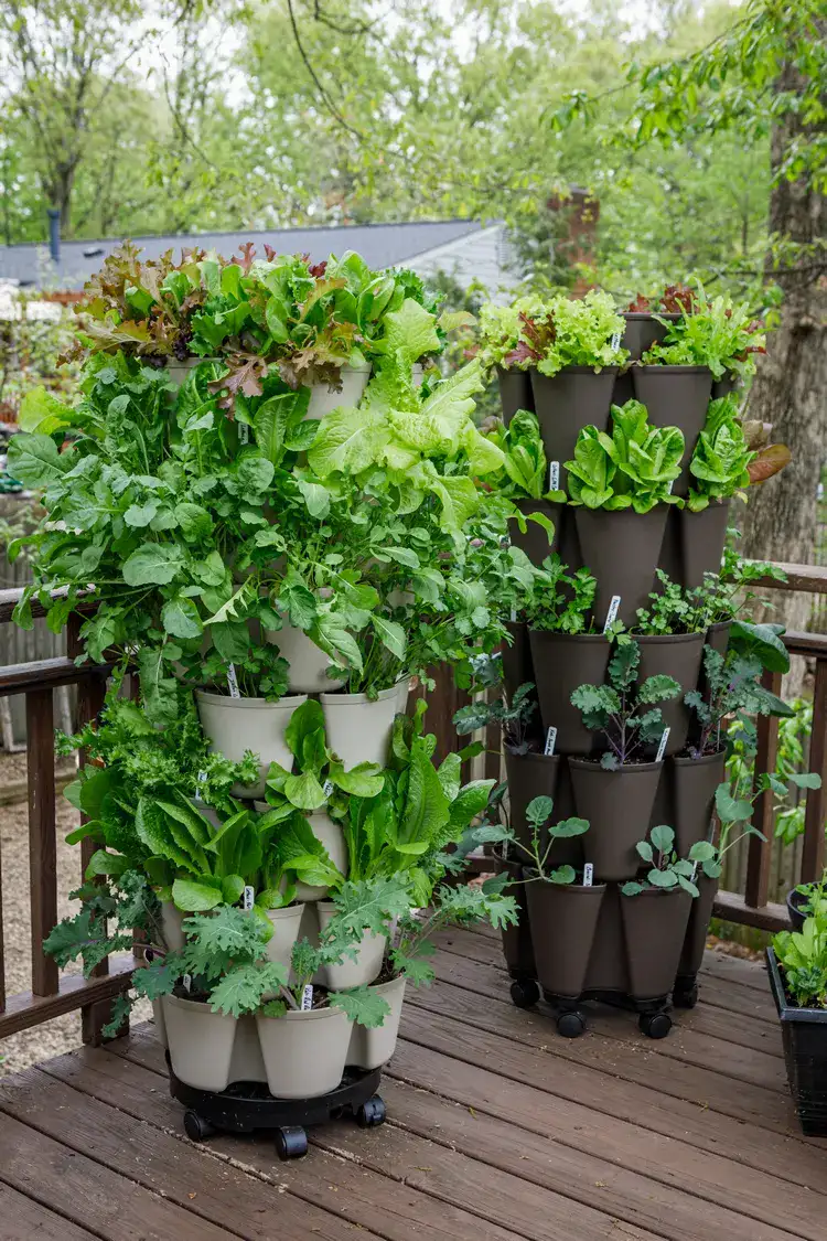 stackable garden containers for your small patio vegetable garden
