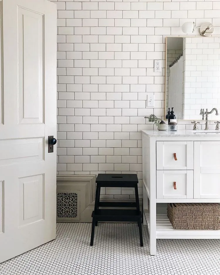 subway tiles bathroom powder room design trends 2024