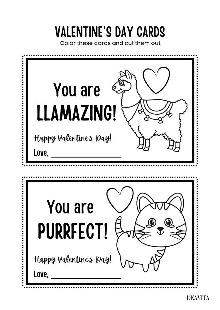 valentine's day cards for kids free download pdf