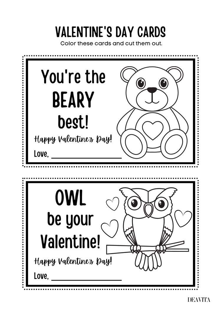 valentine's day free printable cards kids