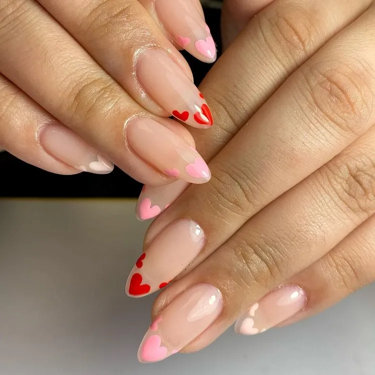 valentine's day french tip nails