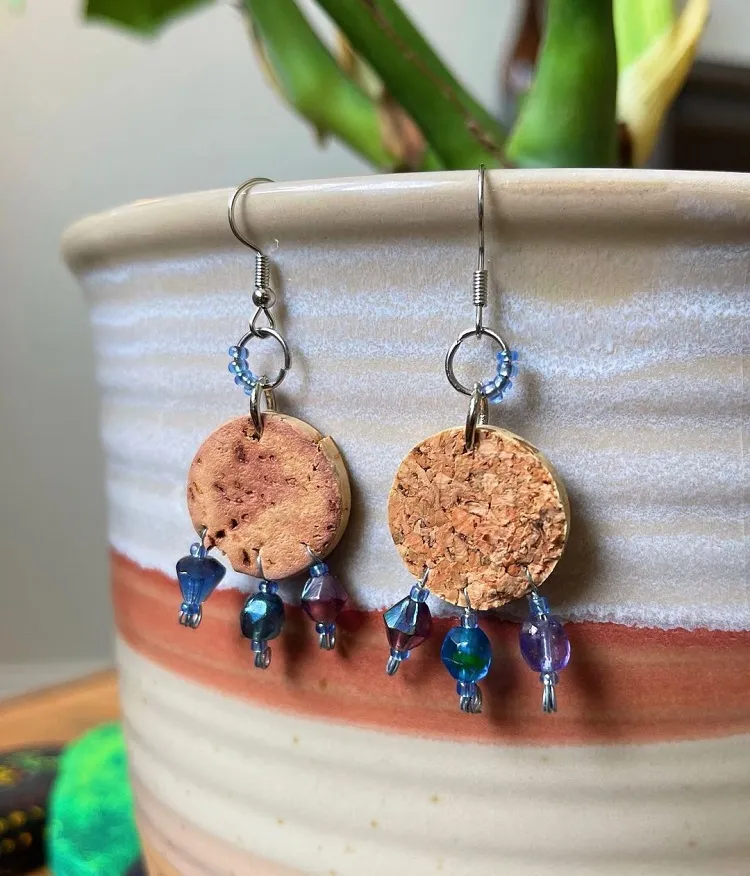 wine cork earrings craft