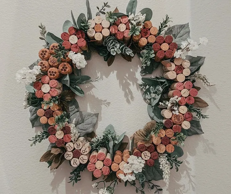 wine cork wreath craft